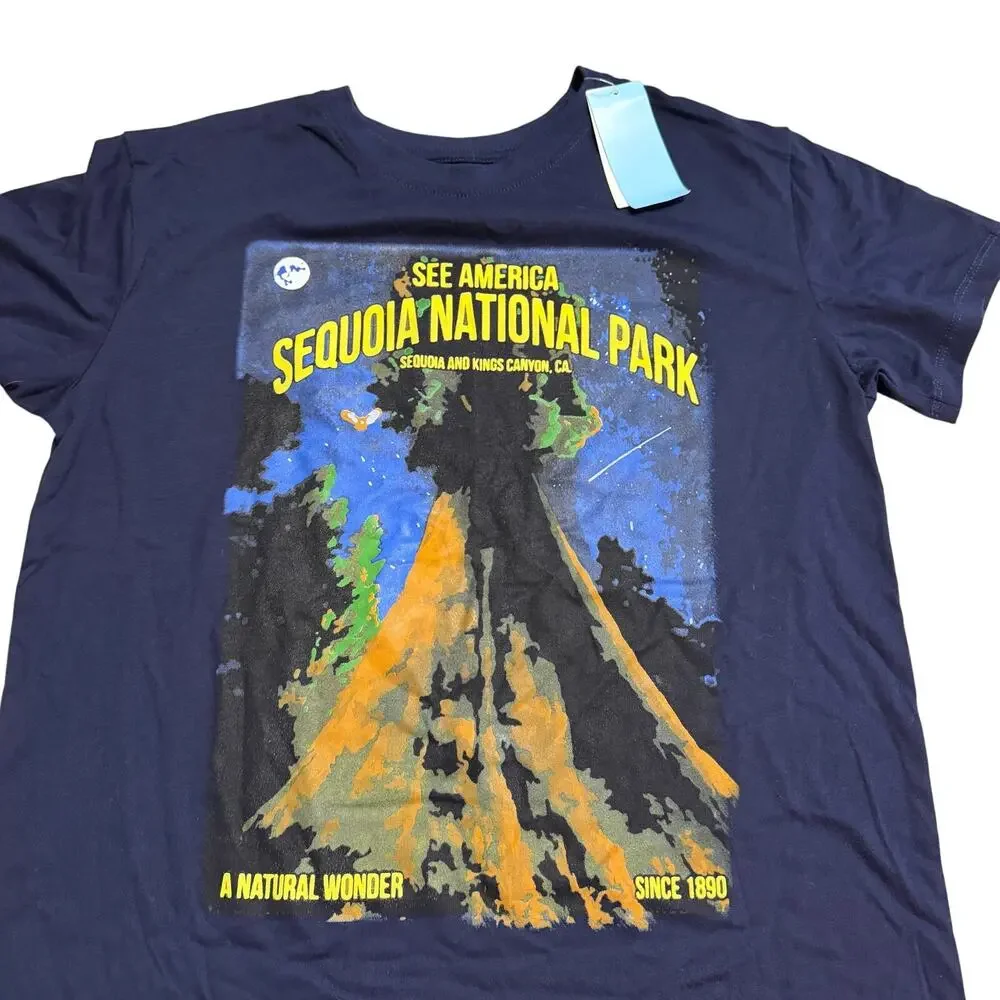 Sequoia National Park Women's Navy Short Sleeve T-Shirt - Size Medium - NWT
